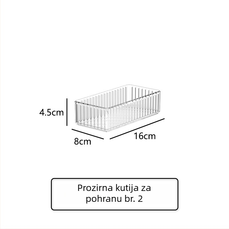 Prozirna akrilna kutija za kozmetiku s ladicom i ugrađenim policama, za radnu površinu toaletnog stola.