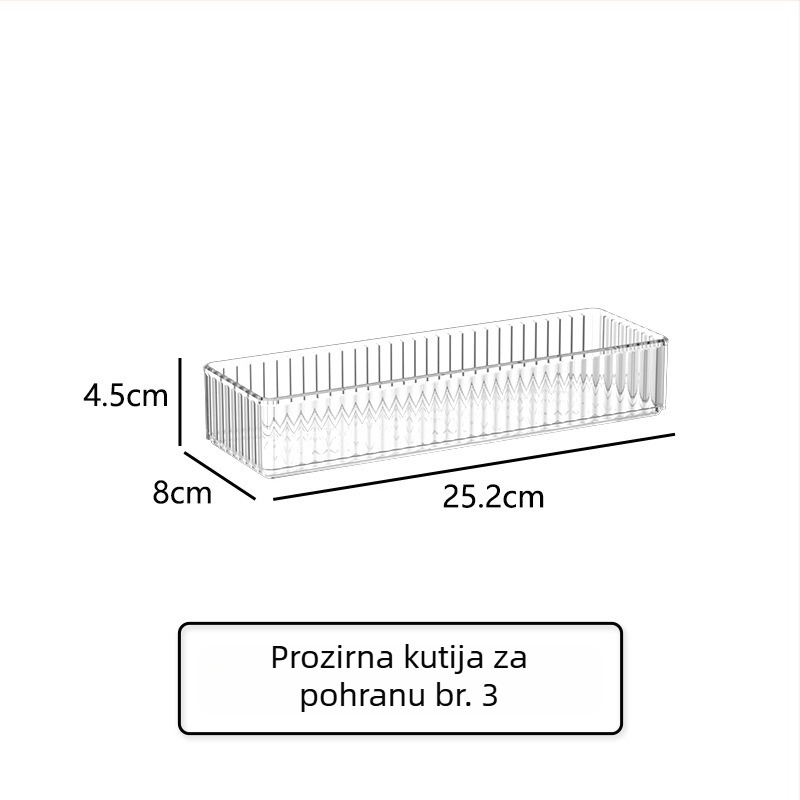 Prozirna akrilna kutija za kozmetiku s ladicom i ugrađenim policama, za radnu površinu toaletnog stola.