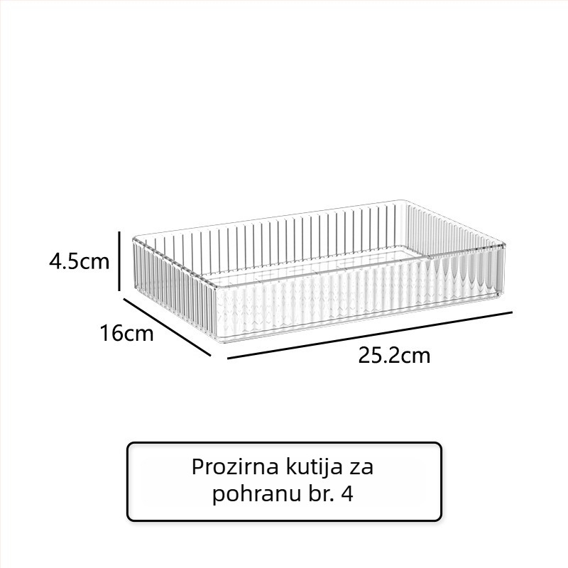 Prozirna akrilna kutija za kozmetiku s ladicom i ugrađenim policama, za radnu površinu toaletnog stola.