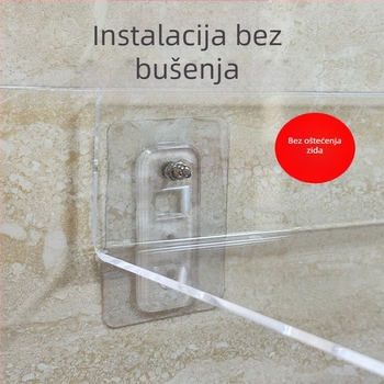 Akrilni zidni organizator za pohranu, bez bušenja, viseća polica za dnevni boravak, kupaonicu i kuhinju