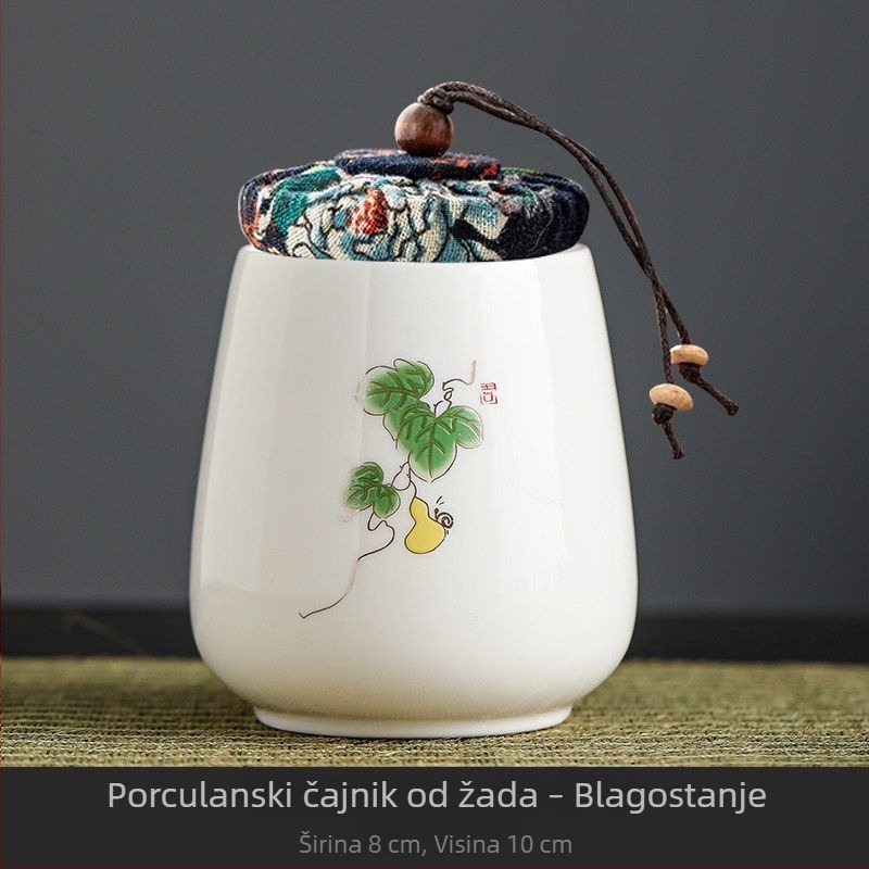 Keramički spremnik za čaj u boji žada, zatvoreni spremnik za čaj, medicinska i kozmetička namjena