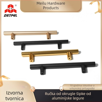 Nova T-oblik ručka za vrata ormarića, minimalistička okrugla tubičasta ručka od aluminijske legure za ormariće i ladice