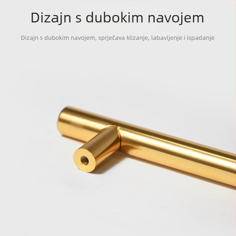Nova T-oblik ručka za vrata ormarića, minimalistička okrugla tubičasta ručka od aluminijske legure za ormariće i ladice