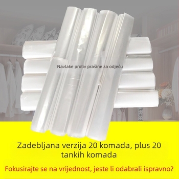 Debeli prozirni zaštitni omot za odjeću, vrećica za vješanje i pohranu kod kuće