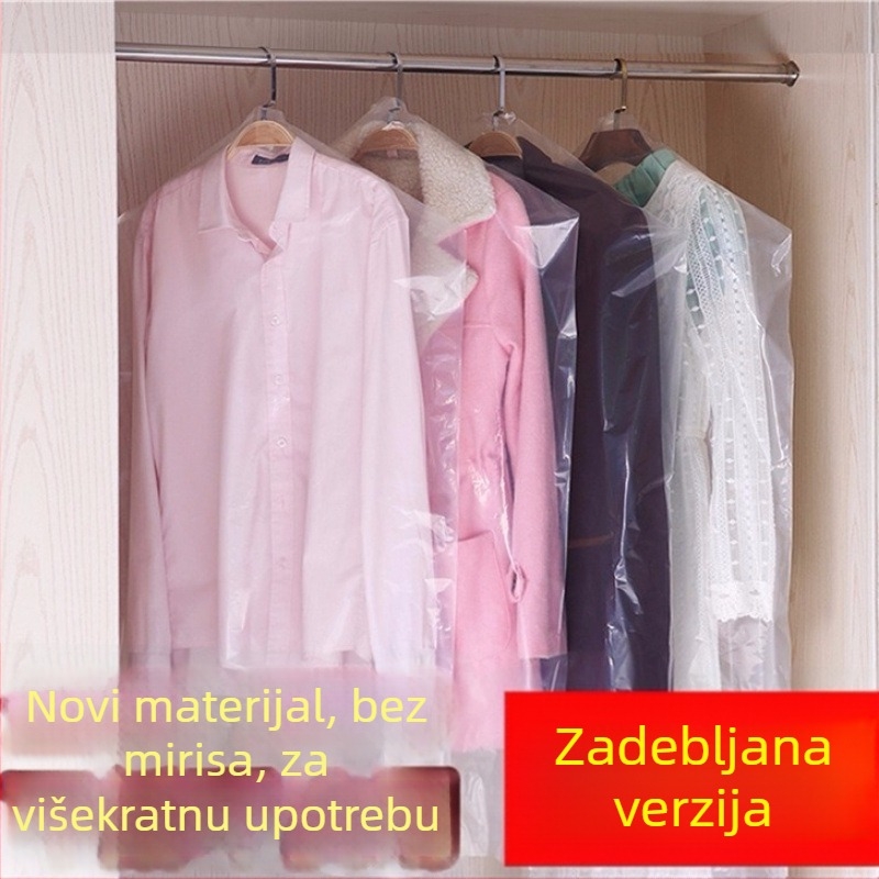 Debeli prozirni zaštitni omot za odjeću, vrećica za vješanje i pohranu kod kuće