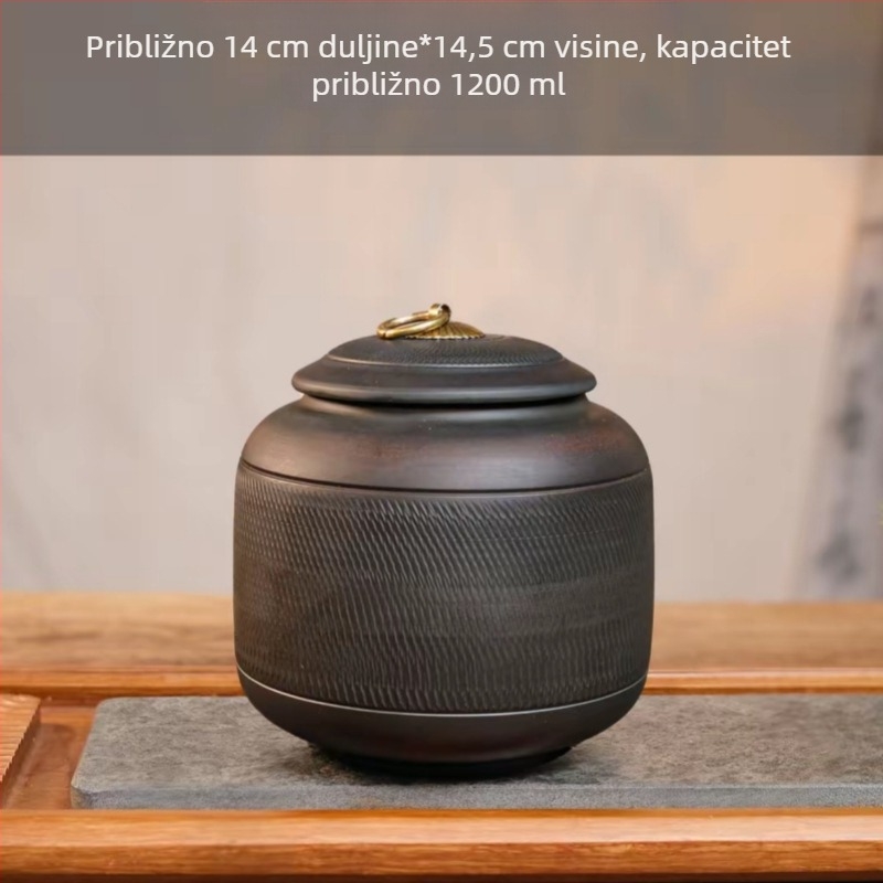 Čajna posuda od ljubičaste gline, keramički zatvoreni spremnik za skladištenje Pu'er čaja, otporan na vlagu, jednostavan moderni dizajn, dostupno u velikim, srednjim i malim veličinama