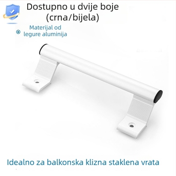 Kvaka za klizna vrata od aluminijske legure, površinska montaža, zakrivljen oblik luka, za balkonska staklena vrata, kupaonicu i kuhinju, Model XK6-LS-03/04
