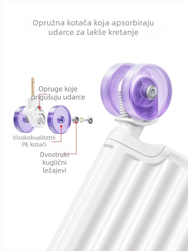 Ruicheng kofer s aluminijskim okvirom, 20 inča za ručnu prtljagu, tiši univerzalni kotači, izdržljiv, široka teleskopska ručka, TSA kombinacijsko zaključavanje