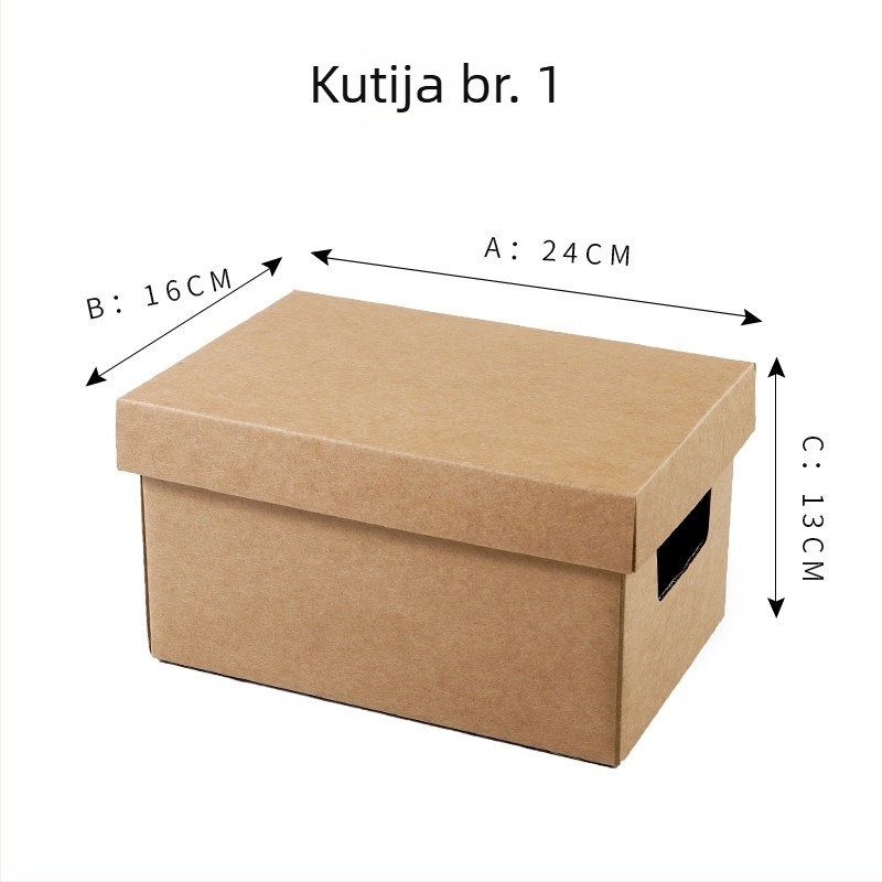 Sklopiva kutija za pohranu od valovitog kartona s poklopcem, 80 L, otporna na prašinu; za dokumente, knjige, igračke, grickalice i odjeću; moderni minimalistički dizajn; za dom, dnevni boravak i ured.