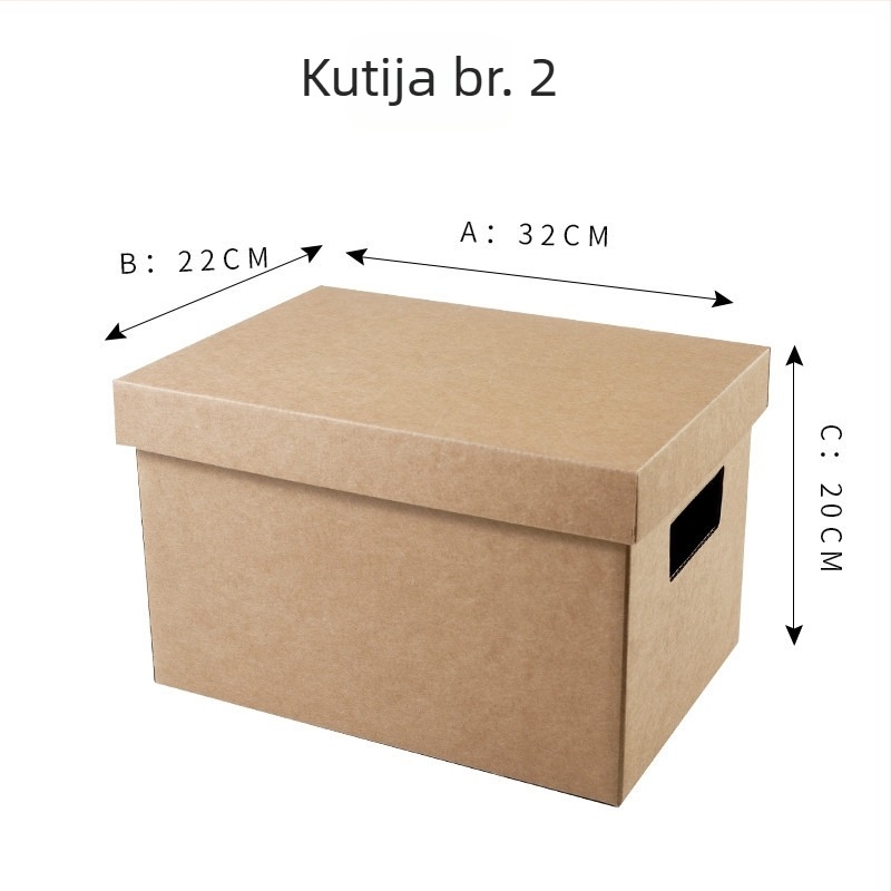 Sklopiva kutija za pohranu od valovitog kartona s poklopcem, 80 L, otporna na prašinu; za dokumente, knjige, igračke, grickalice i odjeću; moderni minimalistički dizajn; za dom, dnevni boravak i ured.