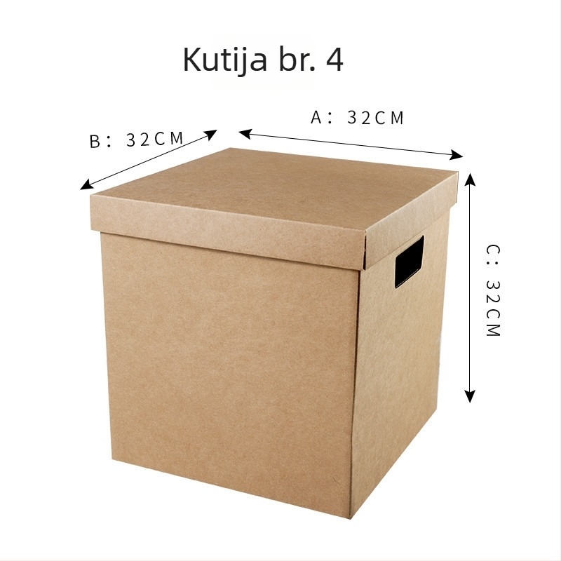 Sklopiva kutija za pohranu od valovitog kartona s poklopcem, 80 L, otporna na prašinu; za dokumente, knjige, igračke, grickalice i odjeću; moderni minimalistički dizajn; za dom, dnevni boravak i ured.