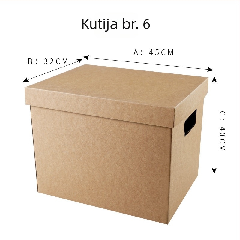 Sklopiva kutija za pohranu od valovitog kartona s poklopcem, 80 L, otporna na prašinu; za dokumente, knjige, igračke, grickalice i odjeću; moderni minimalistički dizajn; za dom, dnevni boravak i ured.