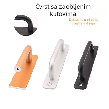 Ručka za klizna vrata s ljepilnim ugradnjom, bez bušenja; za vrata i prozore; aluminijska legura; unutarnja protupožarna vrata; za spavaću sobu i kupaonicu