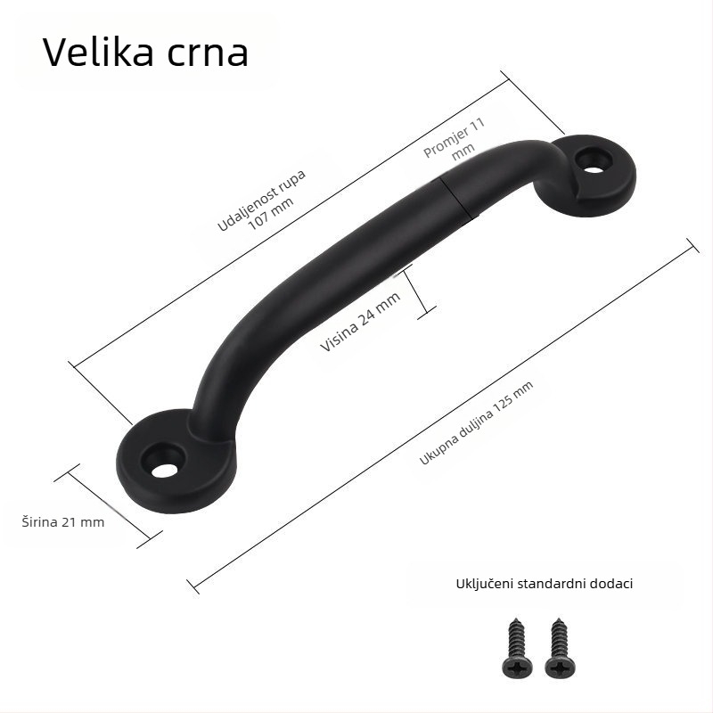 Izložena ručica za ormariće i vrata, završna obrada starobrončana i crna, europsko-kinenski minimalistički stil, cinkova legura, različitih veličina.
