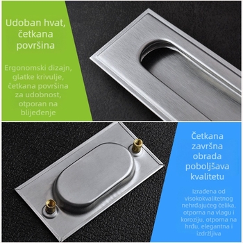 Skrivena okrugla ručka za ormare i ladice, nehrđajući čelik, ugrađena