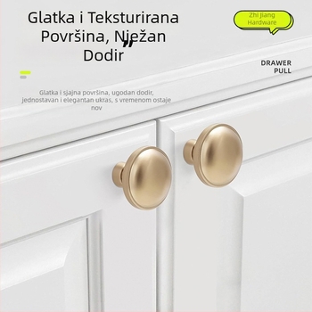 Gumbi za kuhinjske ormariće od cinkaste legure, završni premaz champagne bronze, zlatni gumbi za ladice, ručica s jednim otvorom