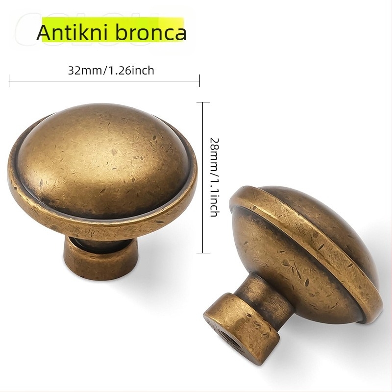 Gumbi za kuhinjske ormariće od cinkaste legure, završni premaz champagne bronze, zlatni gumbi za ladice, ručica s jednim otvorom