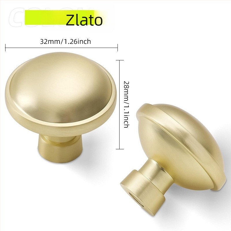 Gumbi za kuhinjske ormariće od cinkaste legure, završni premaz champagne bronze, zlatni gumbi za ladice, ručica s jednim otvorom