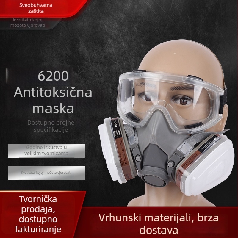 6200 Gas maska za renovaciju i brušenje — zaštitna maska protiv prašine za sprej bojanje, pesticid i kemijsku industriju