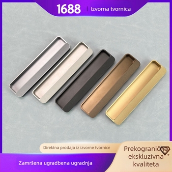 Ugrađena skrivena ručka za ormare i garderobere, aluminijska legura, prugasti dizajn, protuklizna površina