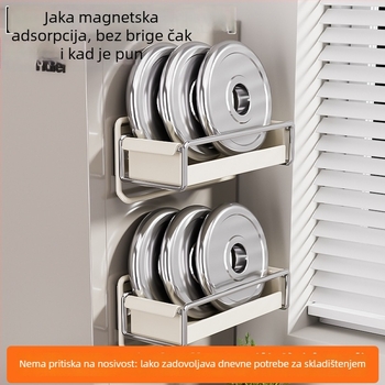 Magnetski organizator za hladnjak – bočno skladištenje i držač plastične folije, kuhinja.