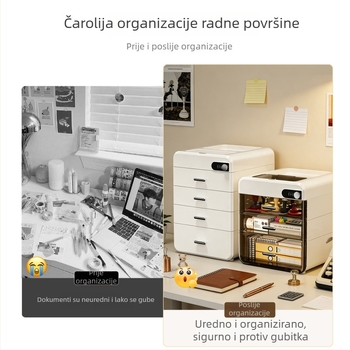 Stolna kutija za pohranu lozinki sa ladicama, velik kapacitet, više razina organizatora za dokumente, uredske potrepštine i nakit