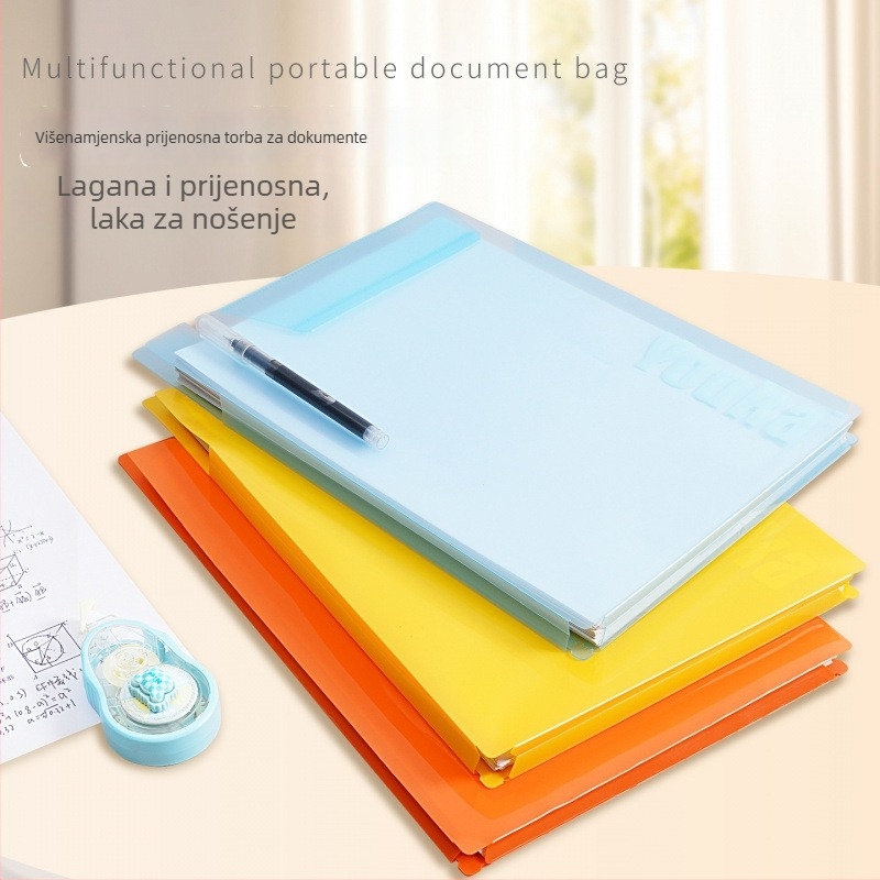 Prijenosna torba za dokumente, moderan i lagan folder, vodootporan proziran organizator za uredske dokumente i ispite
