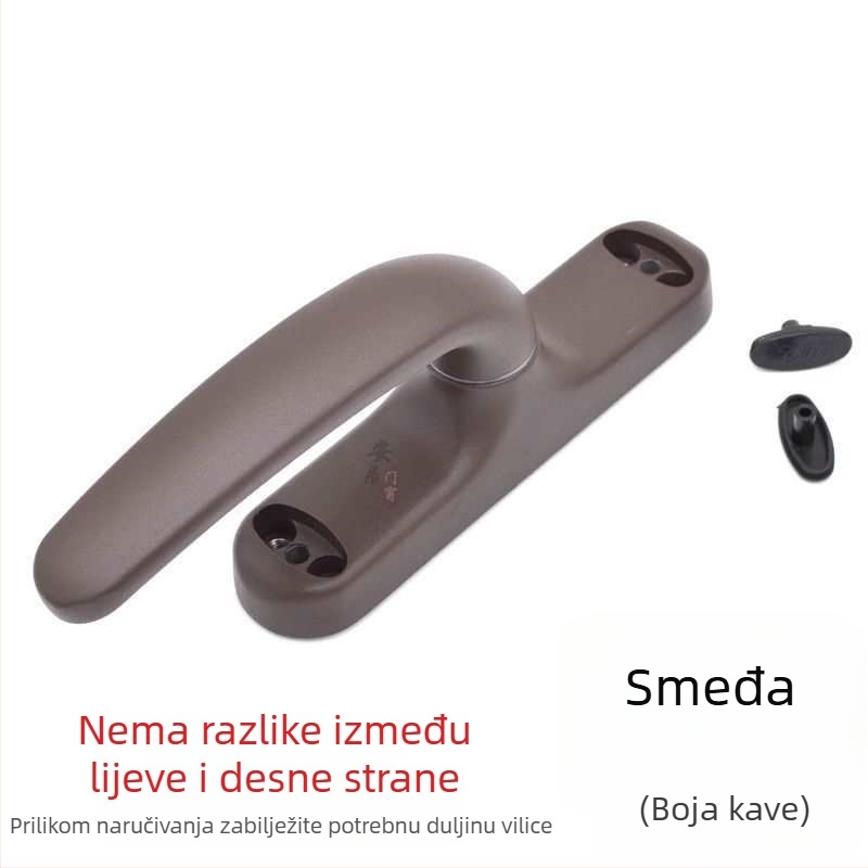 Kljuka za prozor od aluminijske legure za prozore s izbacivanjem prema van i sklopnim otvaranjem, unutarnja/ vanjska ručica s bravi, vintage stil, rastojanje rupa 105 mm