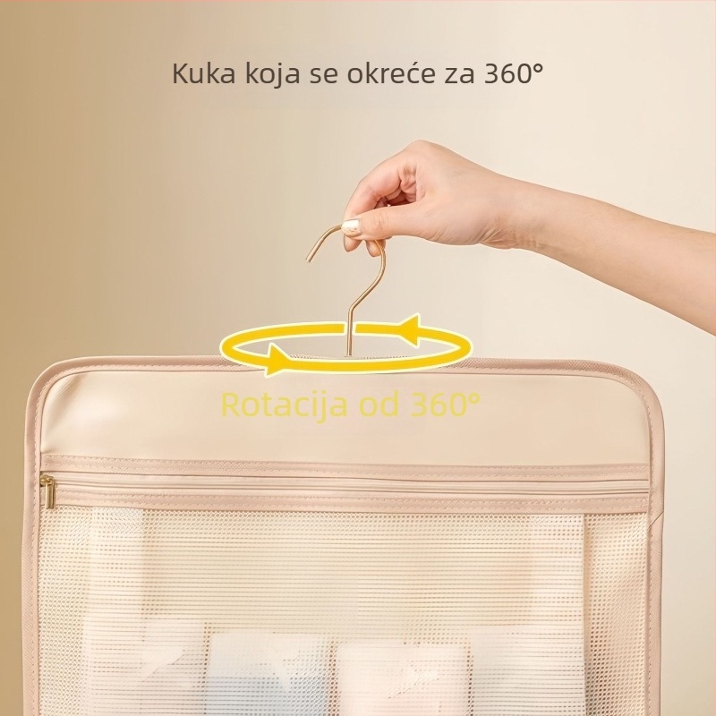 Torba za pohranu donjeg rublja i čarapa sa zatvaračem, mrežasti džep na vratima, garderobna torba za studentski dom, zidno u kupaoni