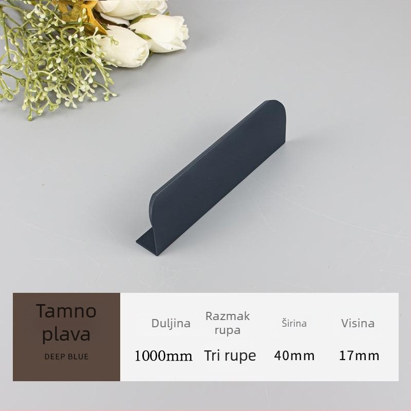 Minimalistička ručka u Morandi boji s nano premazom, poluzatvorenog tipa, za vrata ormara i ladice, aluminijska legura, lukoviti nevidljivi rub