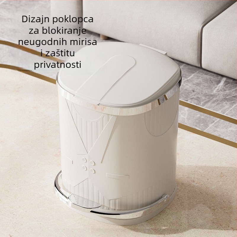 Luksuzna kućna kanta za otpad s pedalom i poklopcem, velika kapaciteta, plastična, za dnevni boravak, kuhinju, spavaću sobu i kupaonu.