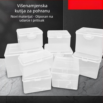 Kvadratna PP plastična kutija s poklopcem za skladištenje malih dijelova i nakita