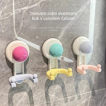 Dopamine dvostruki kuka s usisom, bez bušenja, snažna nosivost, bez tragova, za kupaonicu, za ručnike i papirnate maramice