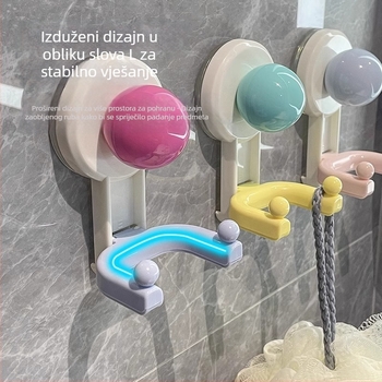 Dopamine dvostruki kuka s usisom, bez bušenja, snažna nosivost, bez tragova, za kupaonicu, za ručnike i papirnate maramice