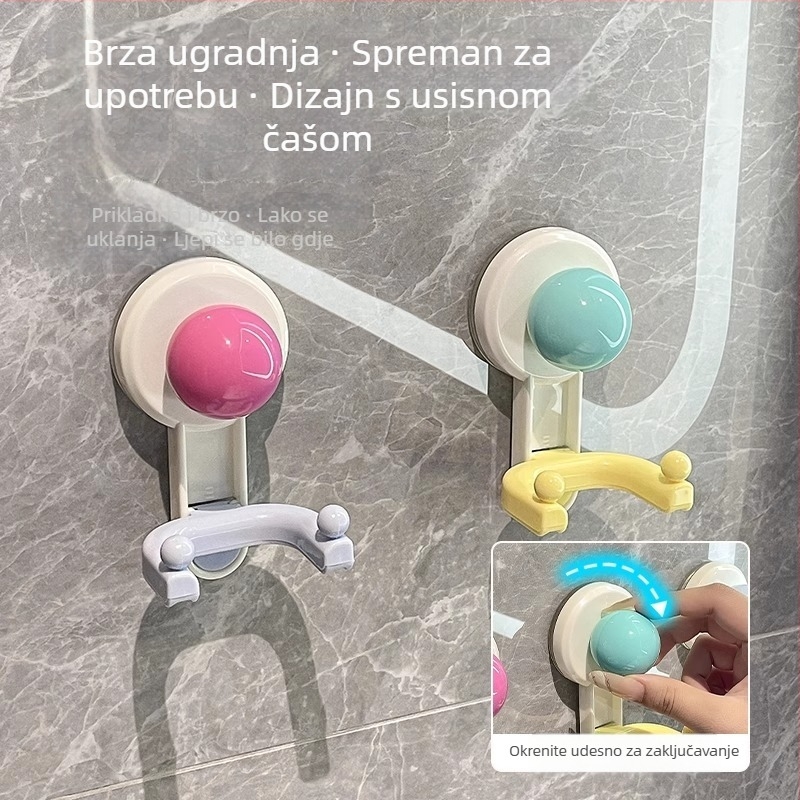Dopamine dvostruki kuka s usisom, bez bušenja, snažna nosivost, bez tragova, za kupaonicu, za ručnike i papirnate maramice