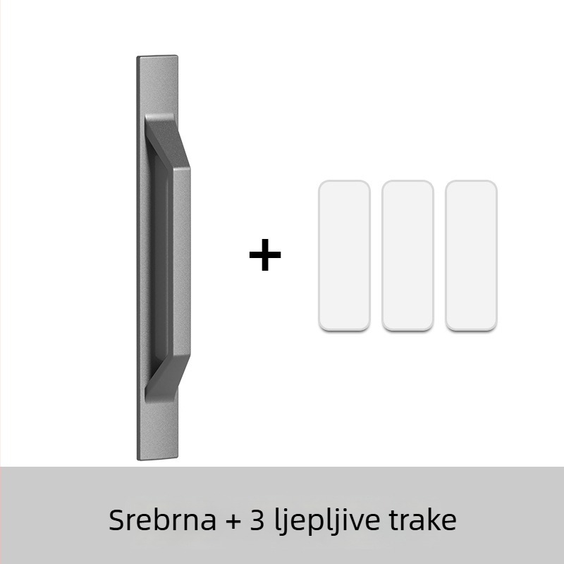 Bez bušenja, samoljepljiva drška za klizna vrata od stakla i ormarića (ABS, mat završna obrada)