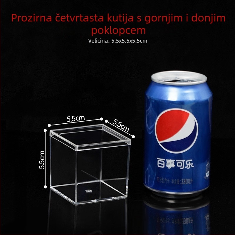 Kvadratna prozirna akril kutija s poklopcem, plastična, za svadbenu ambalažu bombona i pohranu keksa