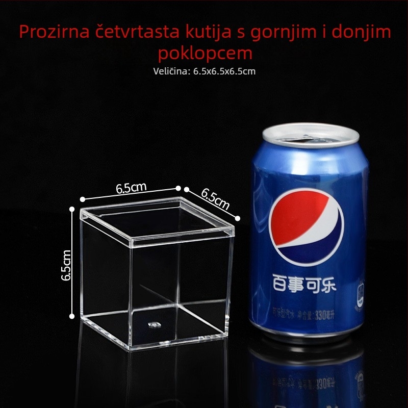 Kvadratna prozirna akril kutija s poklopcem, plastična, za svadbenu ambalažu bombona i pohranu keksa