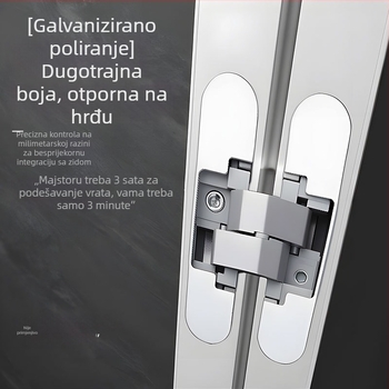 3D podesivi skriveni šarnír vrata, 180° otvaranje prema unutra/vani, skrivena sklopna vrata