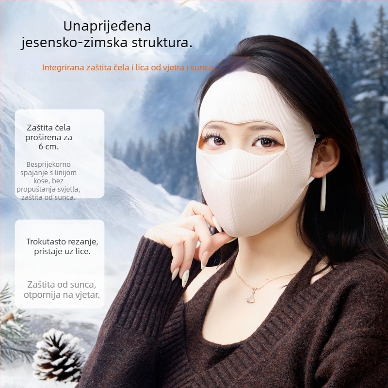 Periva puna maska za lice za žene, stil facekini za jesen i zimu, otpornost na vjetar i hladnoću