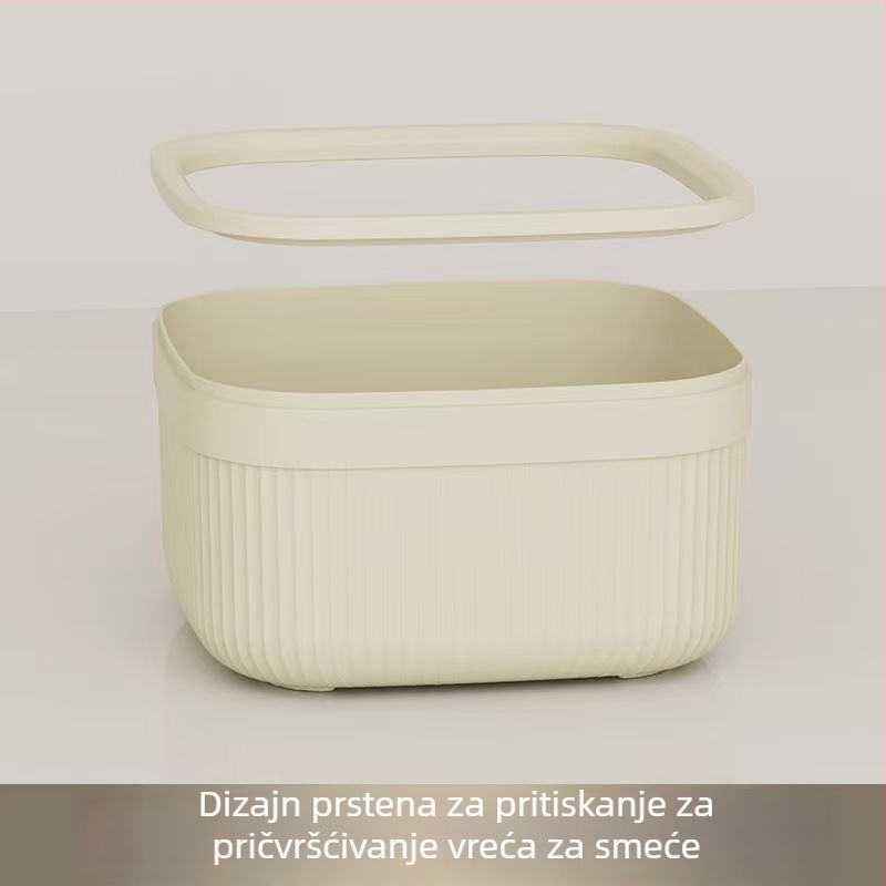 Krem boje stolni kanta za otpad s velikim kapacitetom, za studentski dom, 2024 novi model, kutija za pohranu kozmetike u spavaćoj sobi