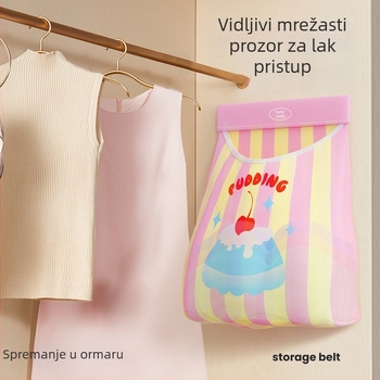 Vješena torba za pohranu donjeg rublja i čarapa, mrežasta torba za garderobu, organizator spavaće sobe, sladak crtani stil
