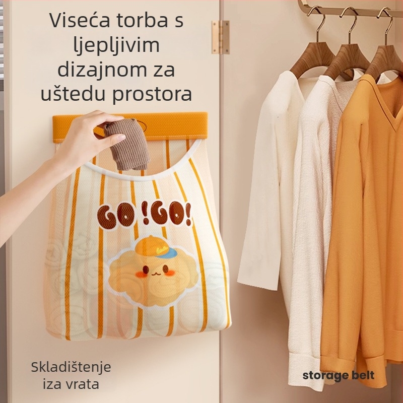 Vješena torba za pohranu donjeg rublja i čarapa, mrežasta torba za garderobu, organizator spavaće sobe, sladak crtani stil
