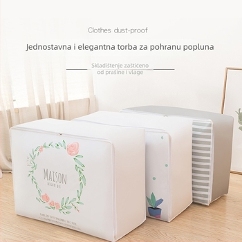 Kockasta torba za skladištenje deke, velika kapacita, PEVA materijal, organizacija spavaće sobe