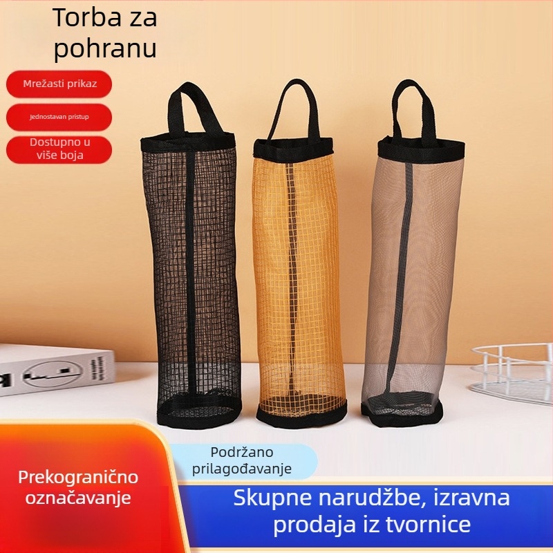 Zidni organizator plastičnih vrećica za kuhinju s izvlačnim dispenserom