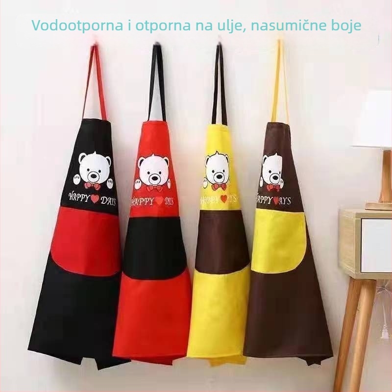 Ženska kuhinjska pregača bez rukava, vodootporna i otporna na ulje, crtani stil, japanska inspiracija, lagana ljetna verzija za kućnu uporabu.