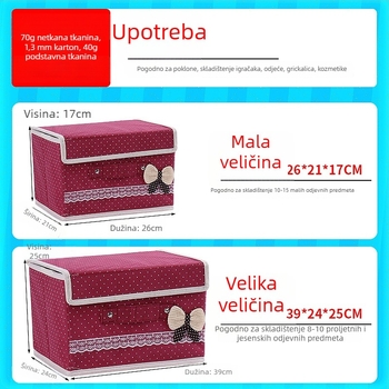 Sklopiva kutija za pohranu od netkanog materijala, za odjeću i igračke