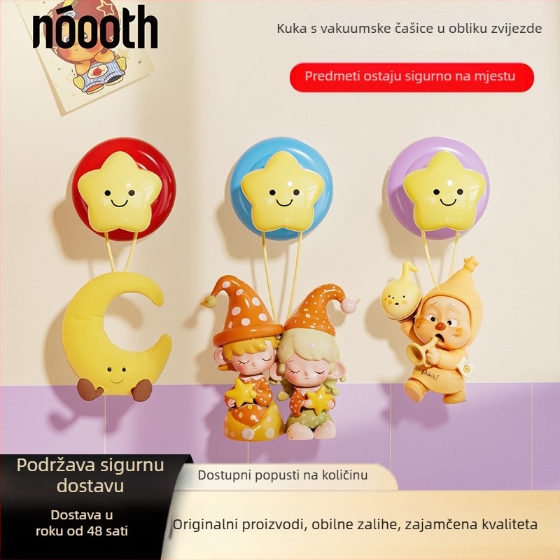 Kuka s usisnom čašom, hviezdnog oblika, ljepilom, bez bušenja, za vrata, ormariće, ključeve, kapice, kuhinju i kupaonicu