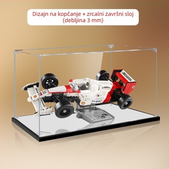 Prozirna akrilna izložbena kutija s poklopcem za prašinu za model građevinskog bloka 10330 McLaren MP4/4 i Ayrton Senna