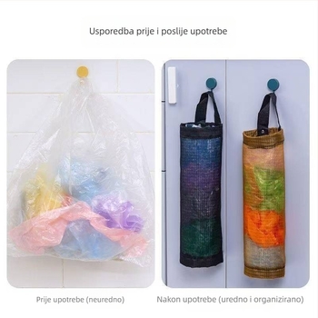 Zidni dispenser za vrećice kuhinjske i organizator za skladištenje plastičnih vrećica